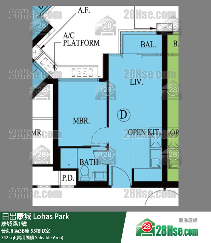 晉海II 晉海II 第3B座 55樓 D室 平面圖