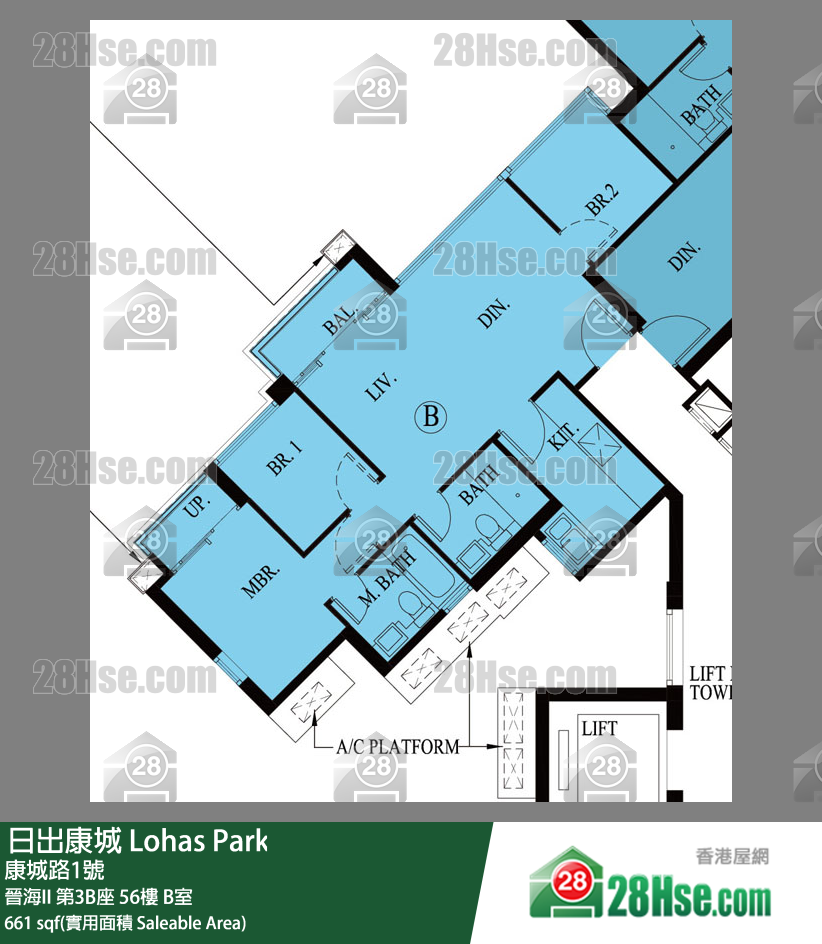 晉海II 晉海II 第3B座 56樓 B室 平面圖