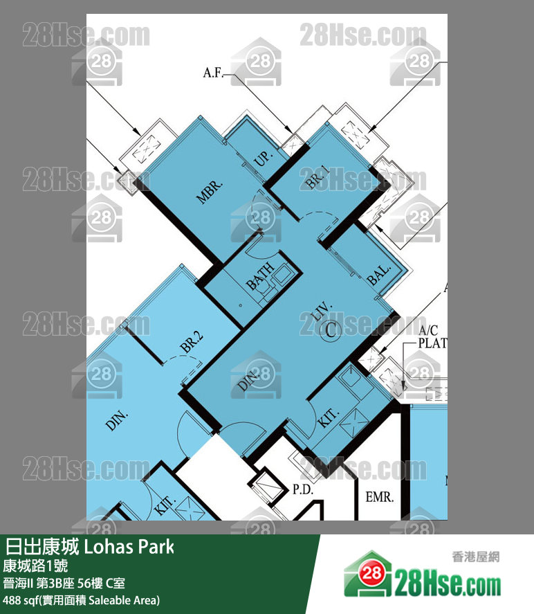 晉海II 晉海II 第3B座 56樓 C室 平面圖