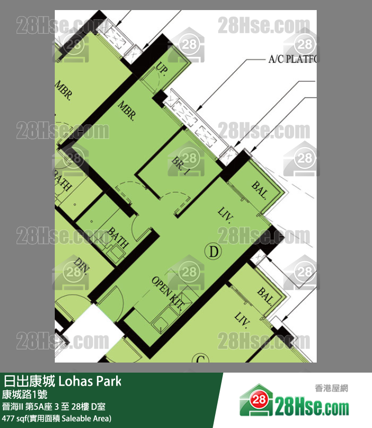 晉海II 晉海II 第5A座 22樓 D室 平面圖
