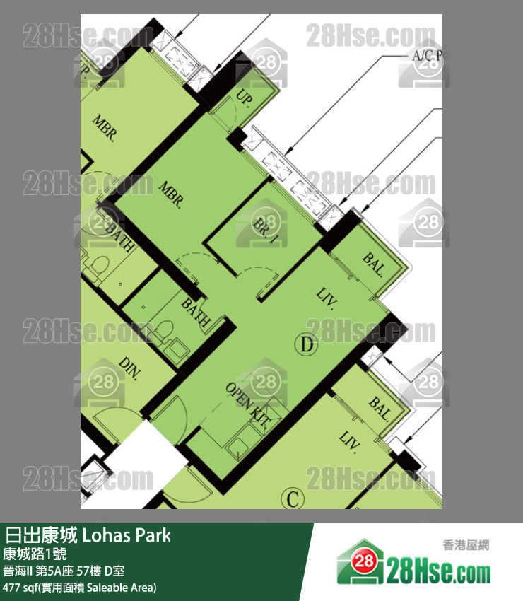 晉海II 晉海II 第5A座 57樓 D室 平面圖