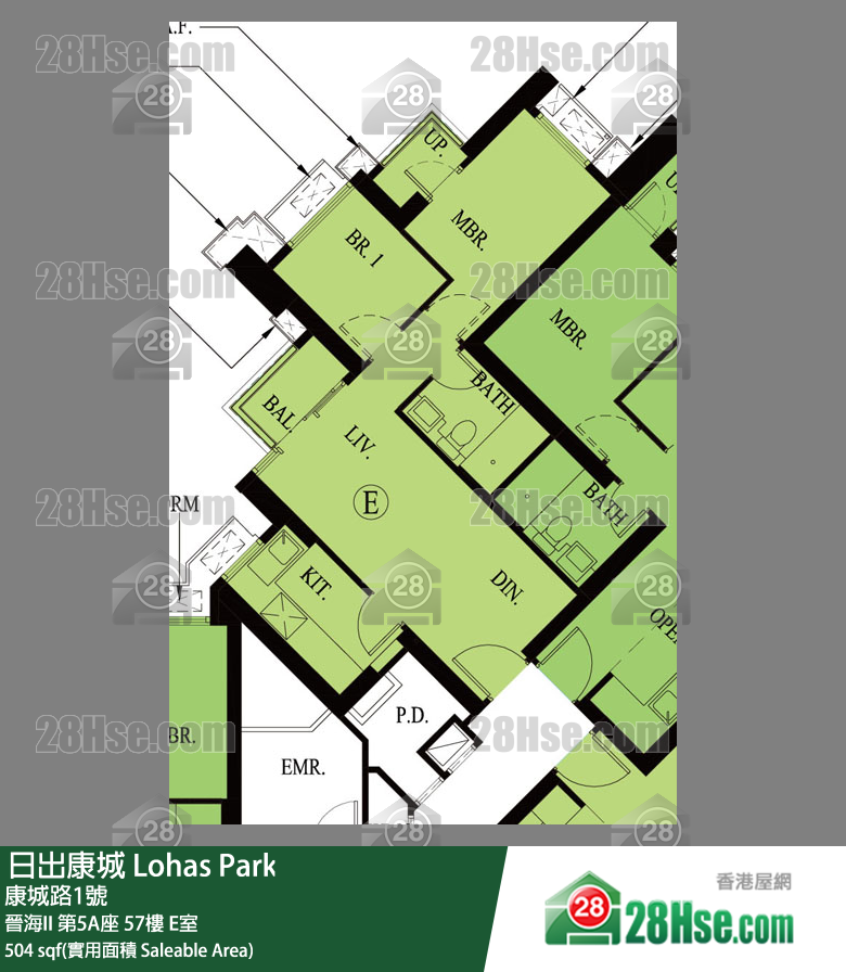 晉海II 晉海II 第5A座 57樓 E室 平面圖