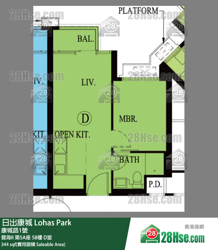晉海II 晉海II 第5A座 58樓 D室 平面圖