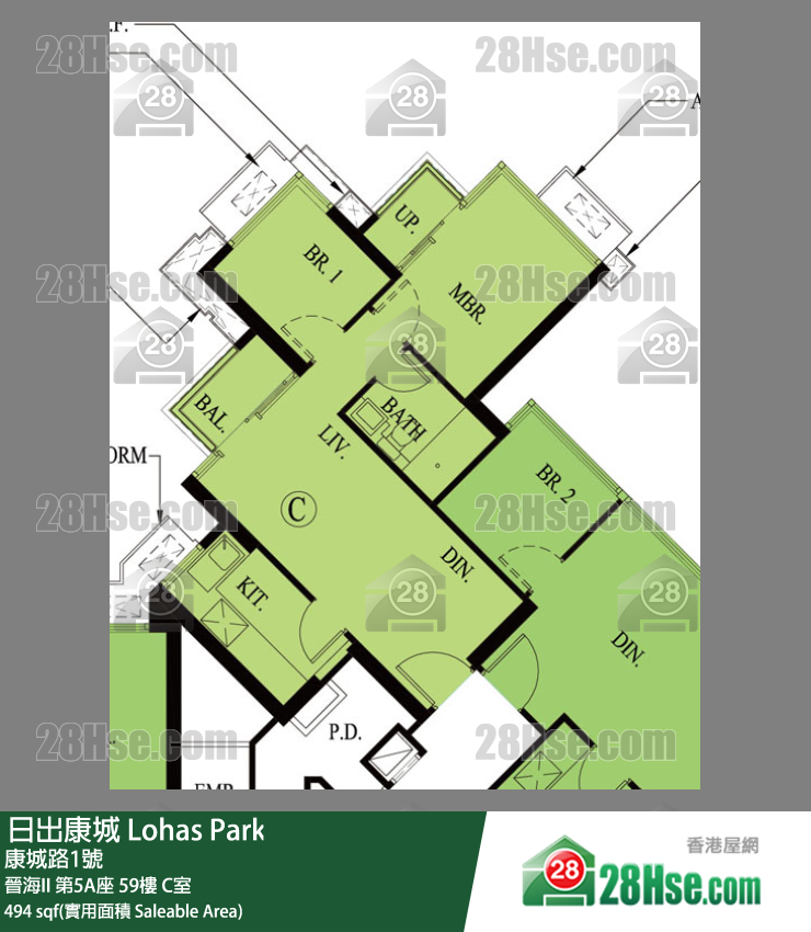晉海II 晉海II 第5A座 59樓 C室 平面圖