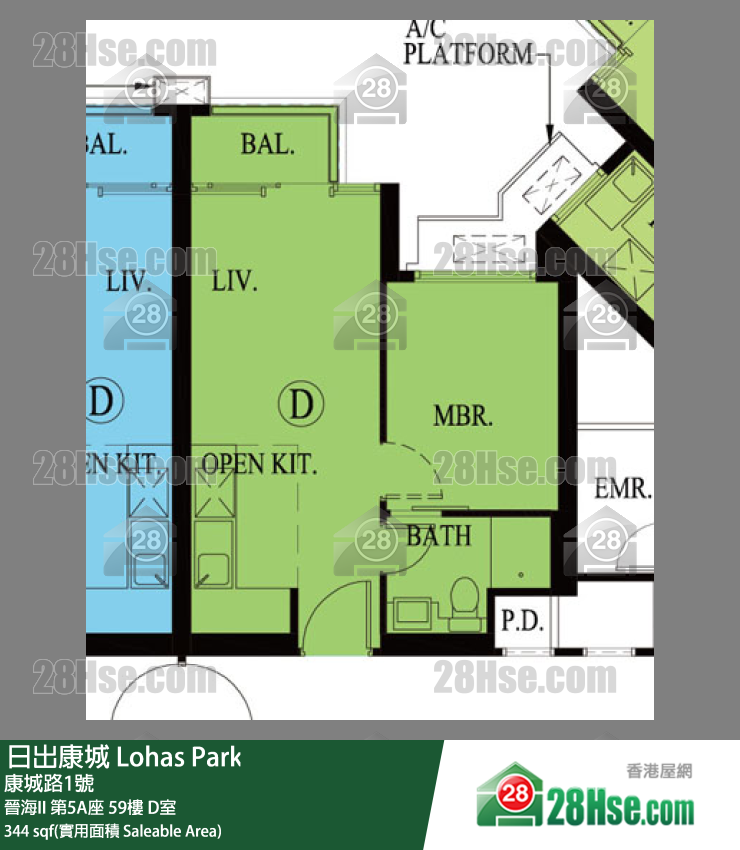 晉海II 晉海II 第5A座 59樓 D室 平面圖