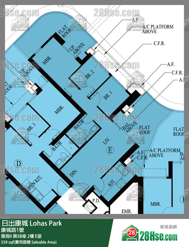 晋海II 第5B座2楼 E室 平面图