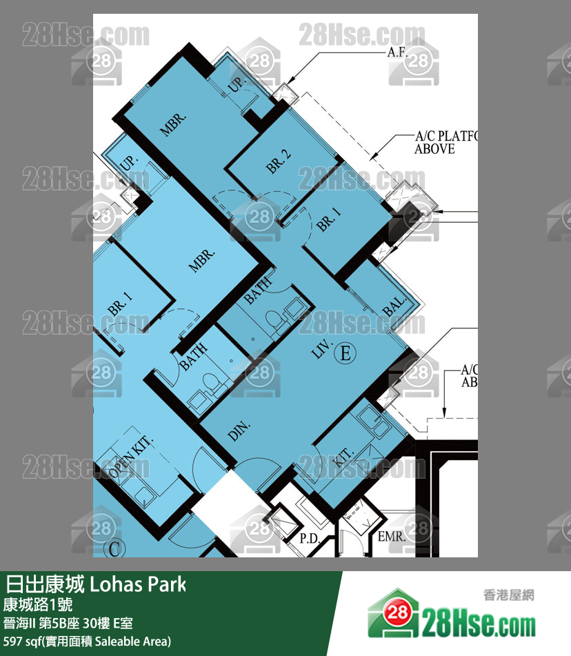 晉海II 晉海II 第5B座 30樓 E室 平面圖