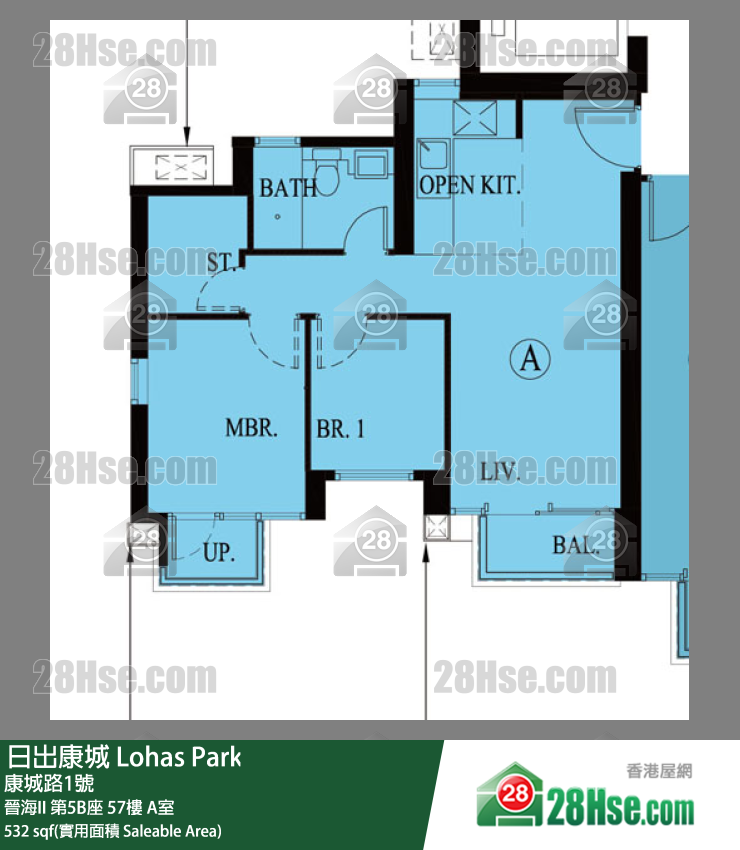 晉海II 晉海II 第5B座 57樓 A室 平面圖