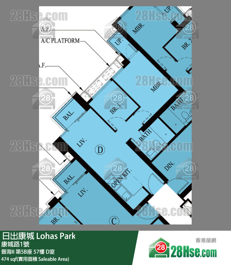 晉海II 晉海II 第5B座 57樓 D室 平面圖