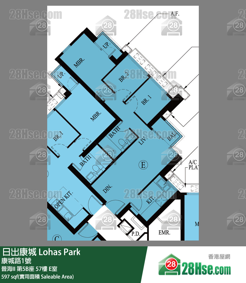 晉海II 晉海II 第5B座 57樓 E室 平面圖