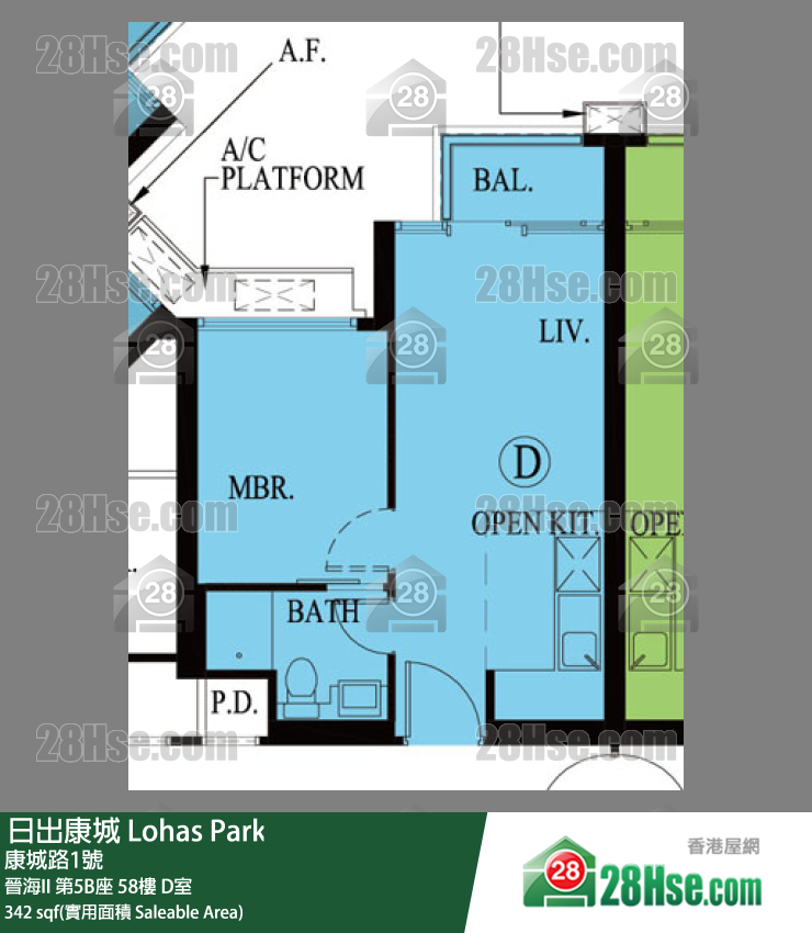 晉海II 晉海II 第5B座 58樓 D室 平面圖