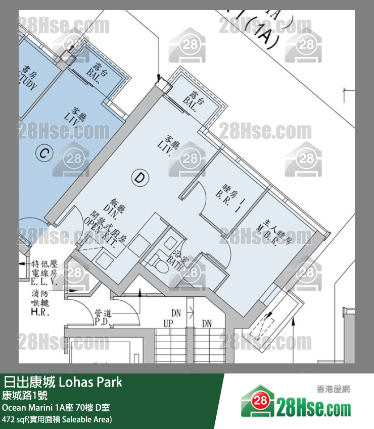 Ocean Marini Ocean Marini 1A座 70樓 D室 平面圖