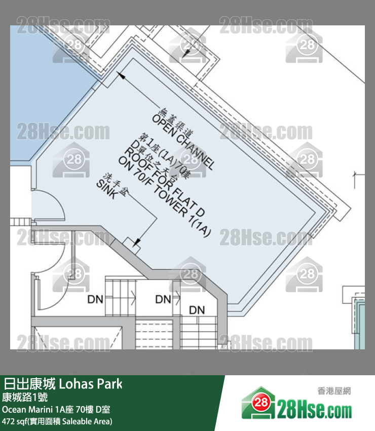 Ocean Marini Ocean Marini 1A座 70樓 D室 平面圖