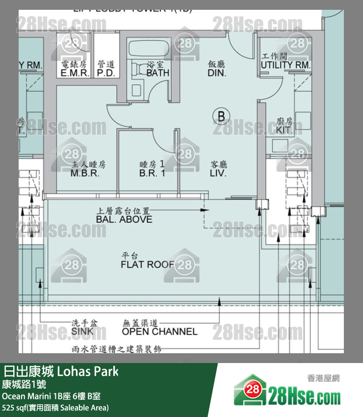 Ocean Marini 1B座6楼 B室 平面图