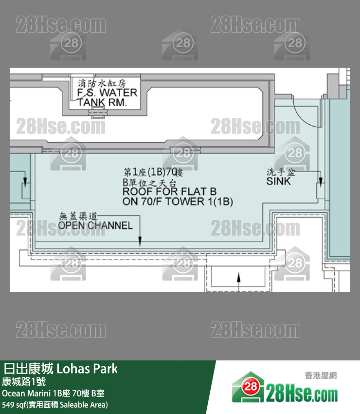Ocean Marini 1B座70楼 B室 平面图