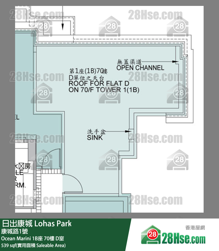 Ocean Marini Ocean Marini 1B座 70楼 D室 平面图