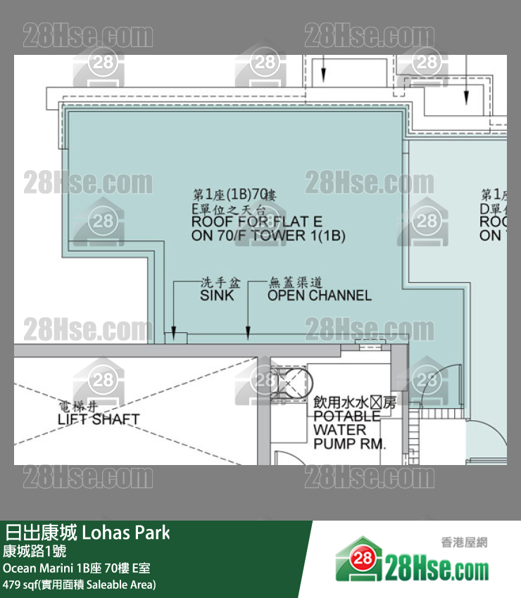 Ocean Marini 1B座70楼 E室 平面图