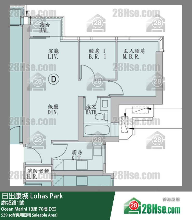Ocean Marini Ocean Marini 1B座 70楼 D室 平面图