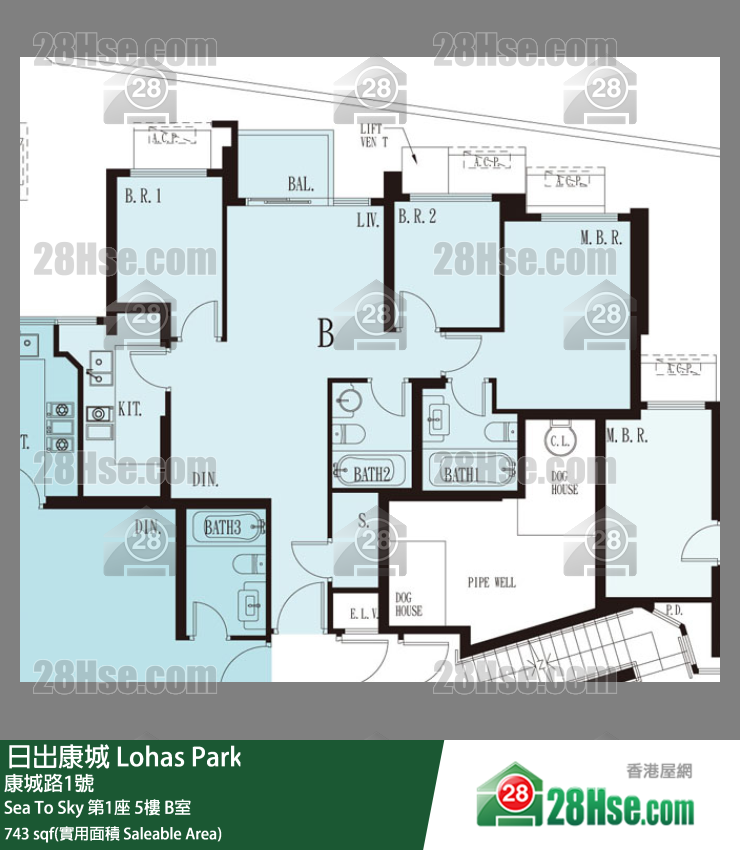 Sea To Sky, Flat B, 5/F, Tower 1 Sea To Sky FloorPlan