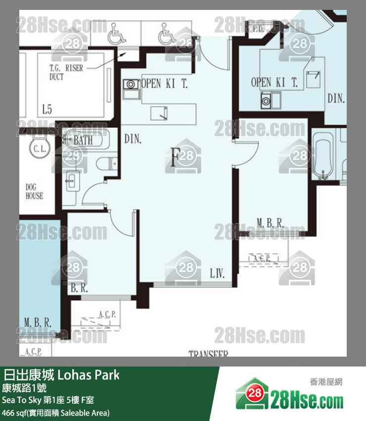 Sea To Sky 第1座 5楼 F室 平面图