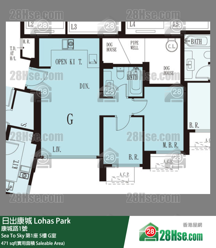 Sea To Sky 第1座 5楼 G室 平面图