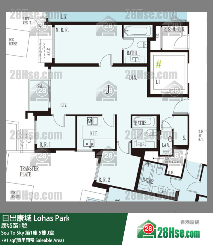 Sea To Sky 第1座 5楼 J室 平面图