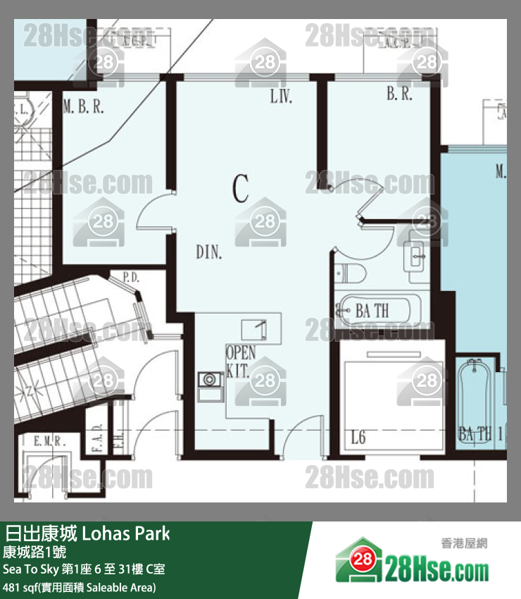 Sea To Sky 單位平面圖(由 28Hse 提供)