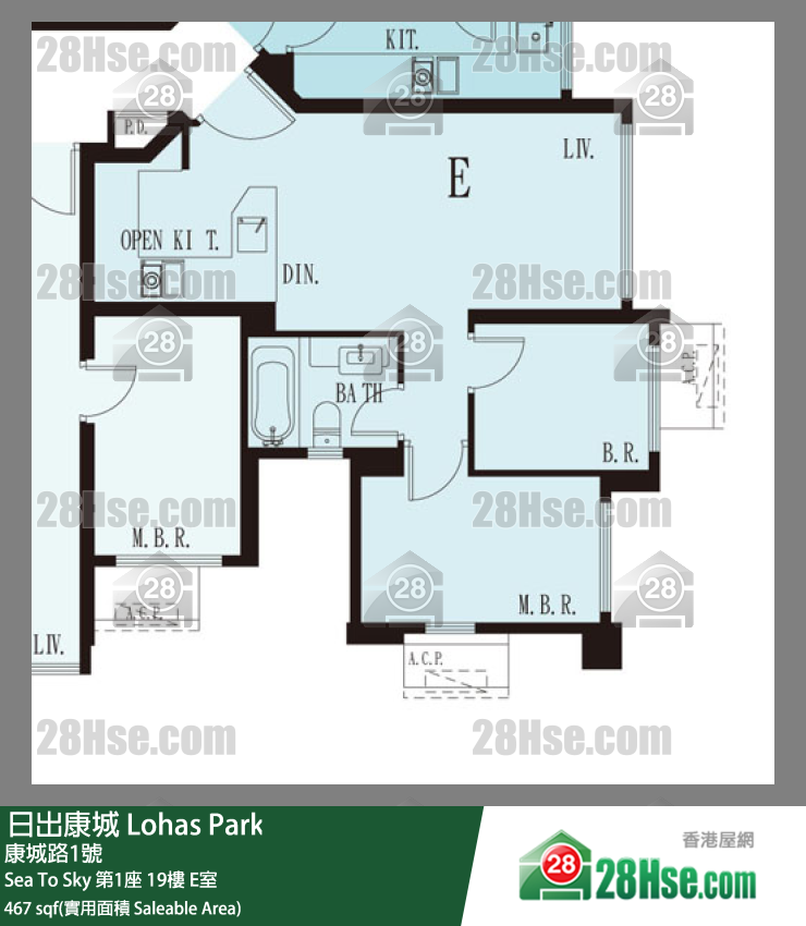 Sea To Sky Sea To Sky 第1座 19楼 E室 平面图