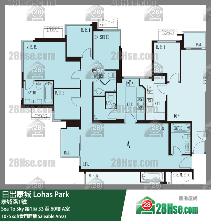 Sea To Sky 单位平面图(由 28Hse 提供)