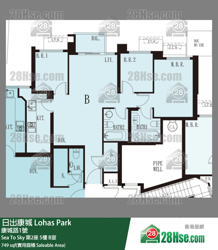 Sea To Sky 第2座 5楼 B室 平面图