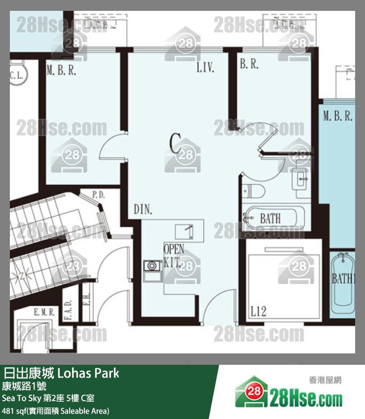 Sea To Sky 第2座 5楼 C室 平面图