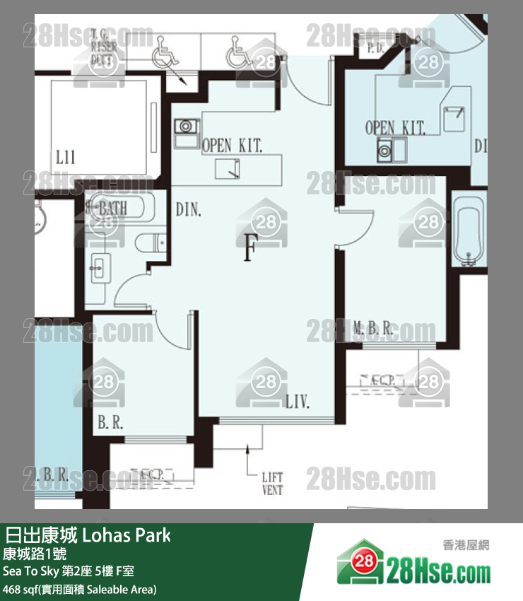 Sea To Sky 第2座 5楼 F室 平面图