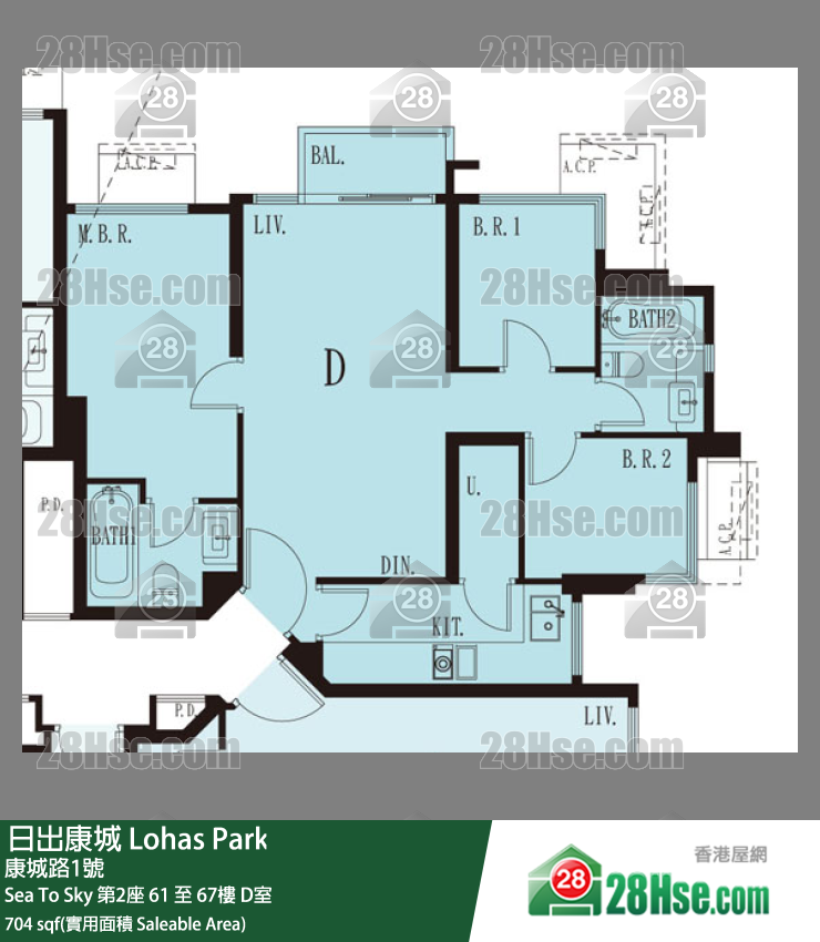 Sea To Sky 單位平面圖(由 28Hse 提供)