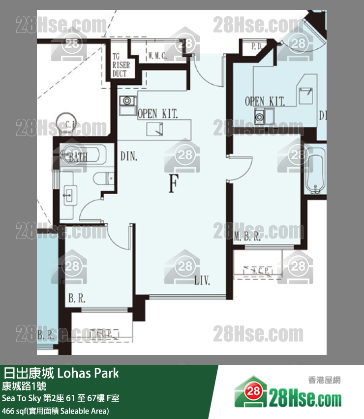 Sea To Sky 第2座 67楼 F室 平面图