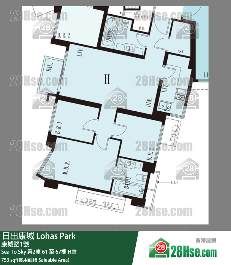 Sea To Sky Sea To Sky 第2座 65楼 H室 平面图