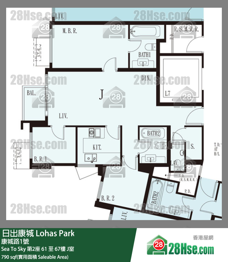 Sea To Sky Sea To Sky 第2座 62楼 J室 平面图