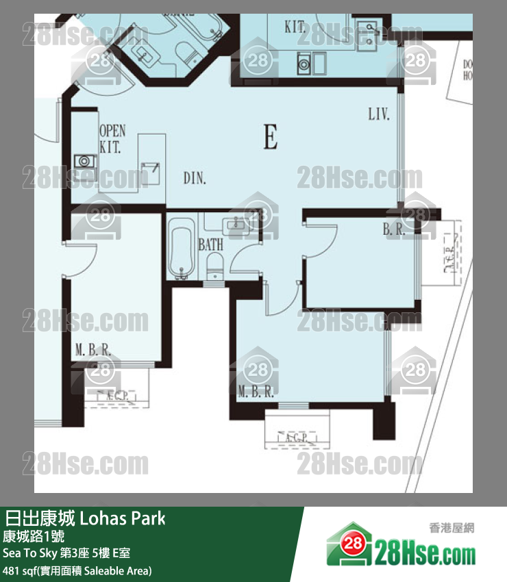 Sea To Sky 第3座 5楼 E室 平面图