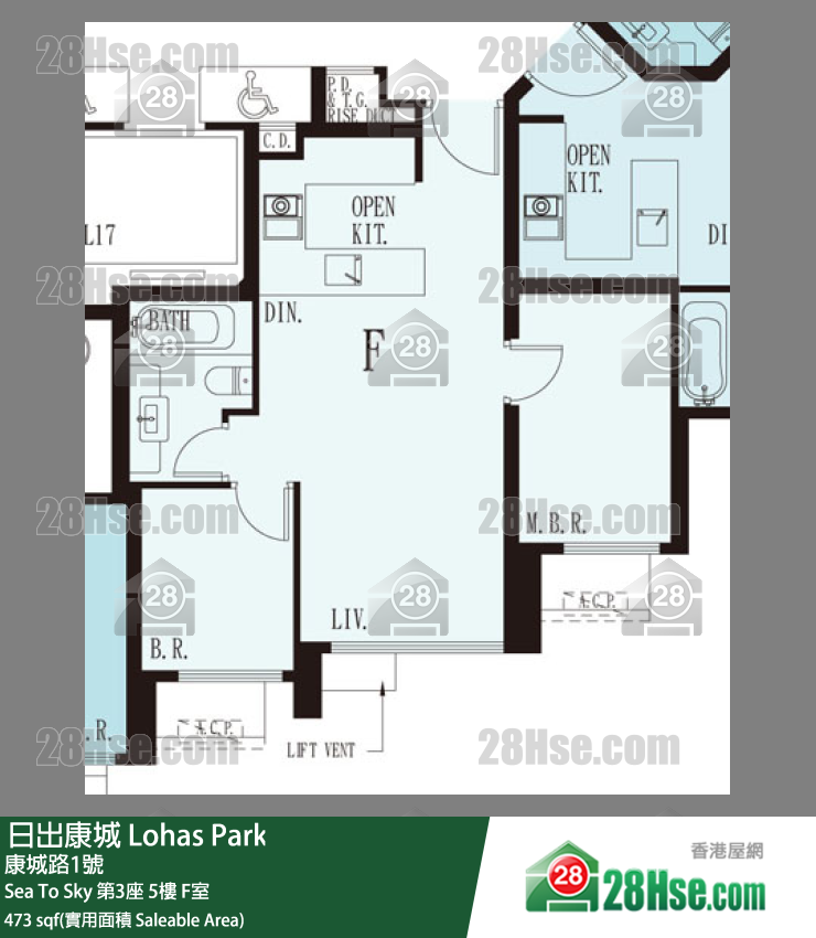 Sea To Sky 第3座 5楼 F室 平面图