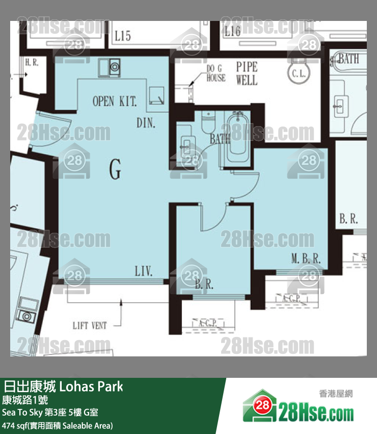 Sea To Sky 第3座 5楼 G室 平面图
