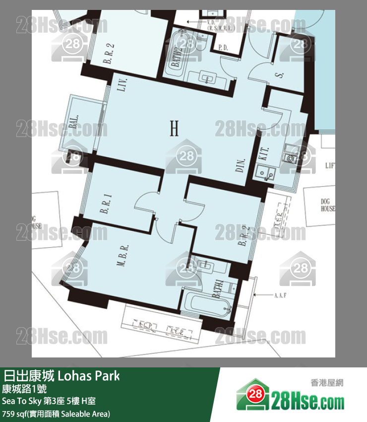 Sea To Sky 第3座 5楼 H室 平面图