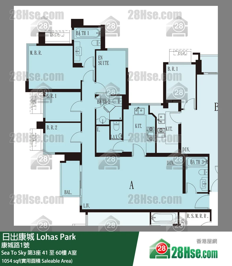 Sea To Sky 单位平面图(由 28Hse 提供)