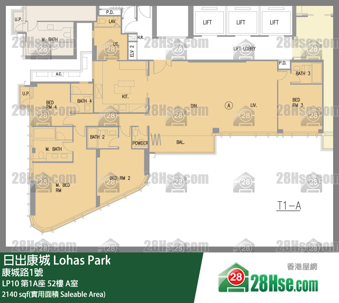 LP10 第1A座 52楼 A室 平面图