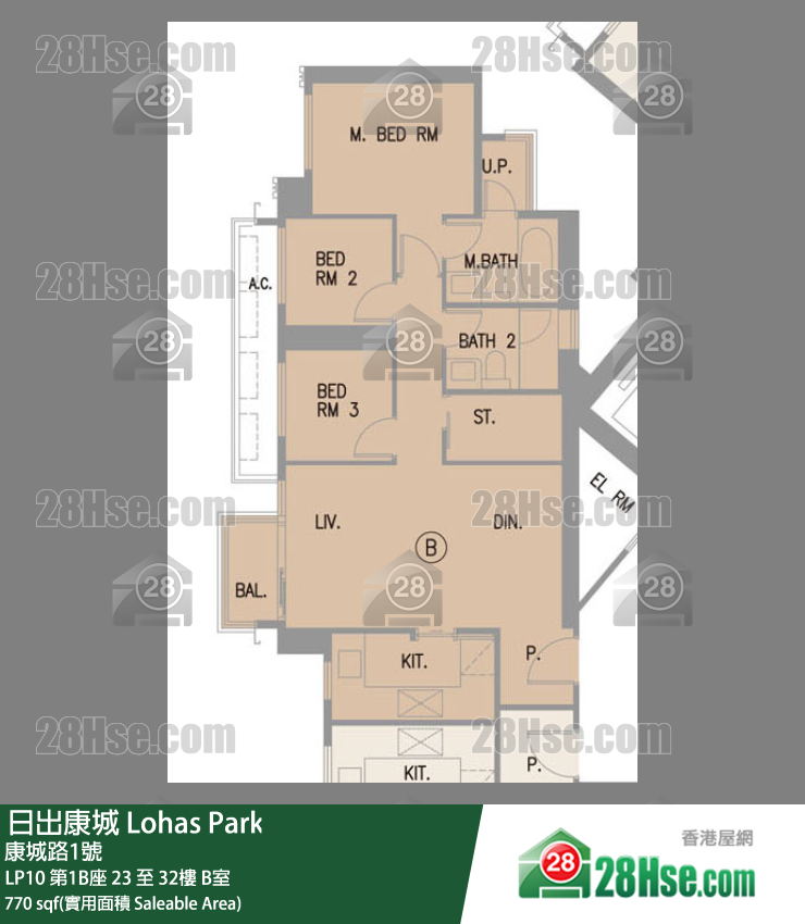 LP10 LP10 第1B座 25楼 B室 平面图
