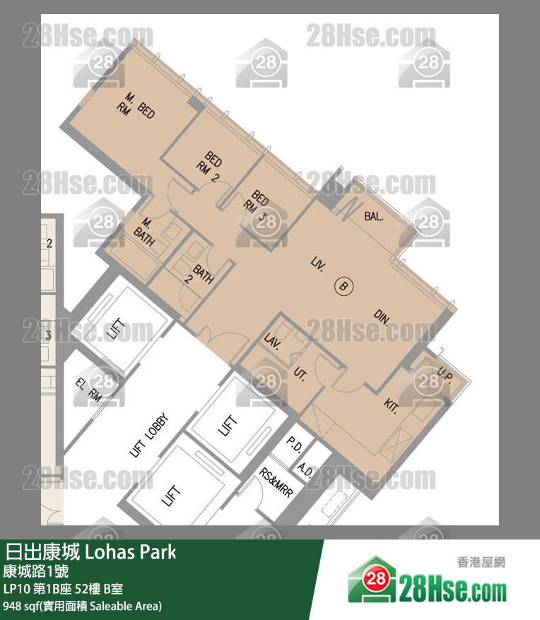 LP10 第1B座 52楼 B室 平面图