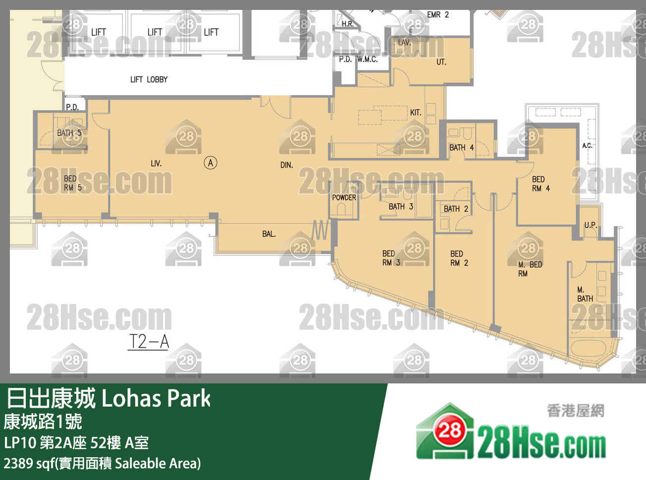 LP10 第2A座 52楼 A室 平面图