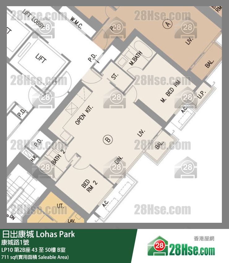 LP10 第2B座 43楼 B室 平面图