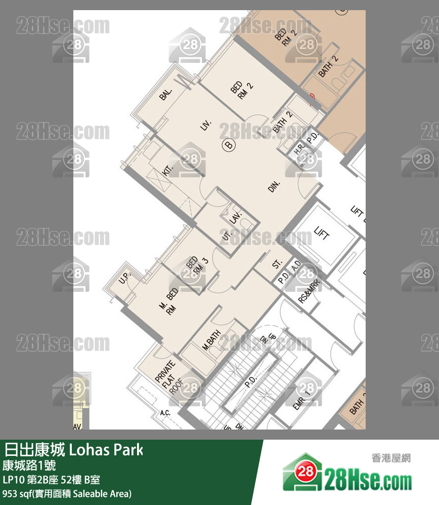 LP10 第2B座 52楼 B室 平面图