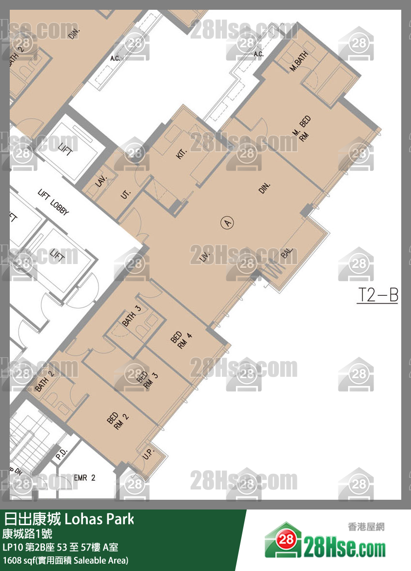 LP10 第2B座 53楼 A室 平面图