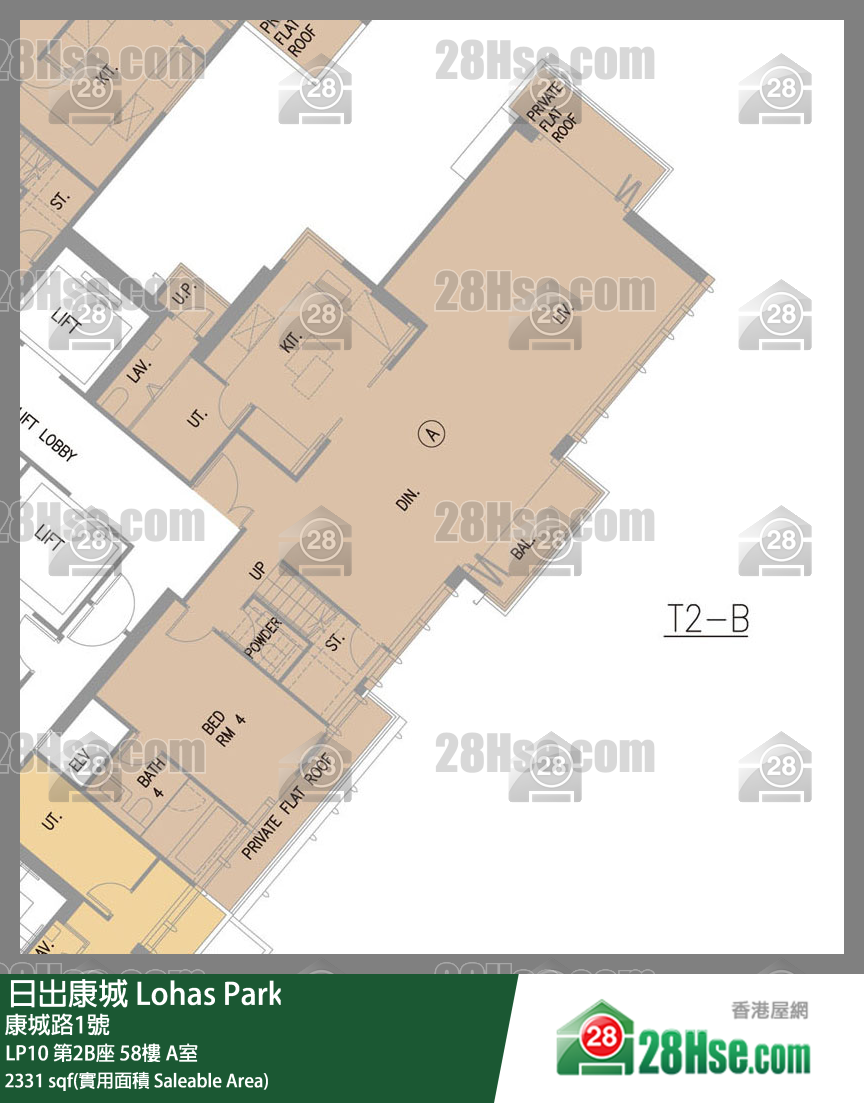 LP10 第2B座 58楼 A室 平面图