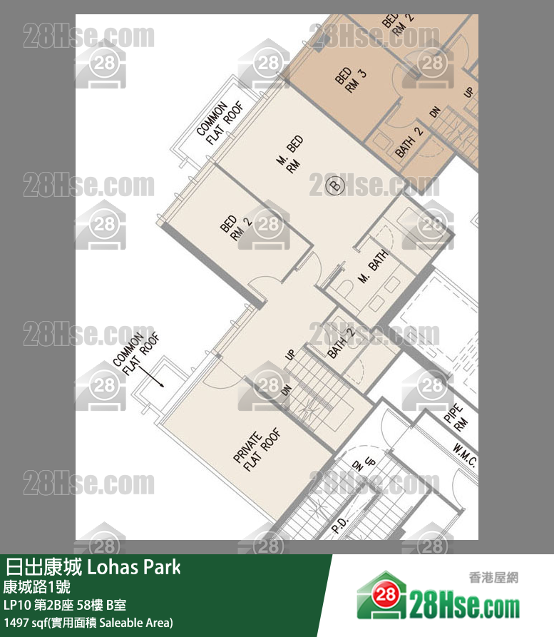 LP10 第2B座58楼 B室 平面图